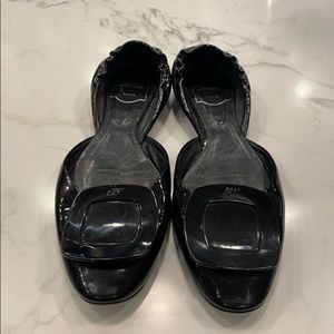 Roger Vivier Chips Black Patent Flats